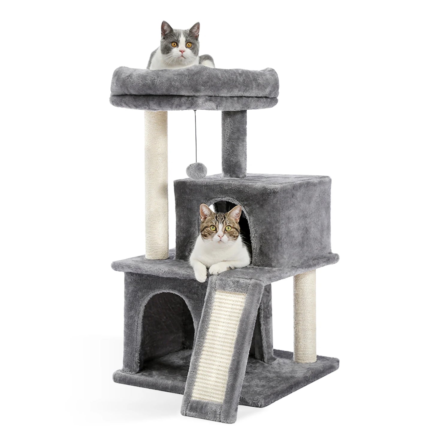 Arbre à Chat avec Tronc d'Arbre 93cm - Double Condos - Sisal Naturel