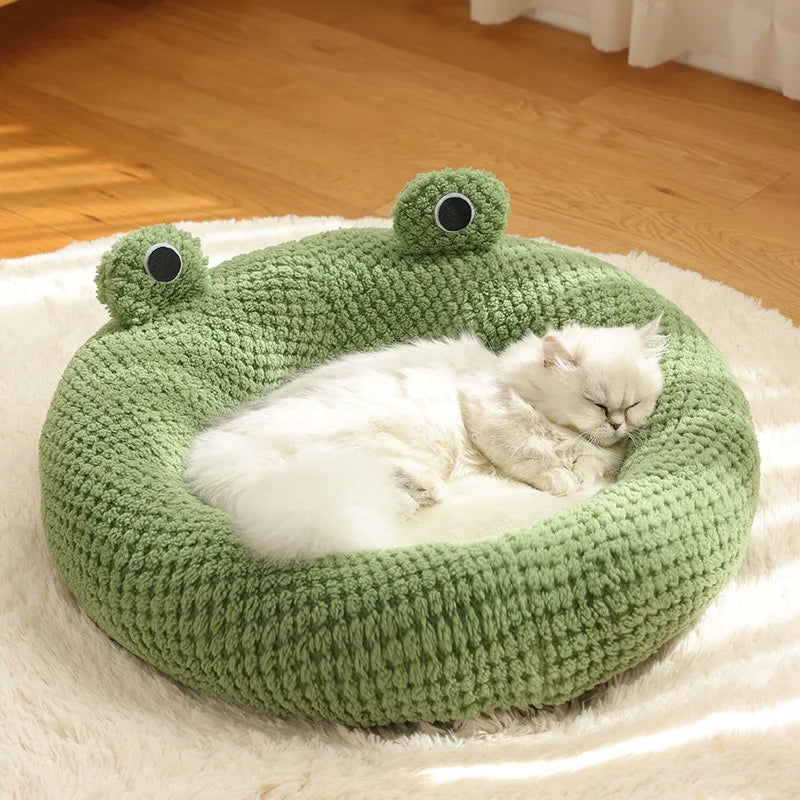 Panier Grenouille Chat Chien - Velours Côtelé - Capuche Semi-Fermée