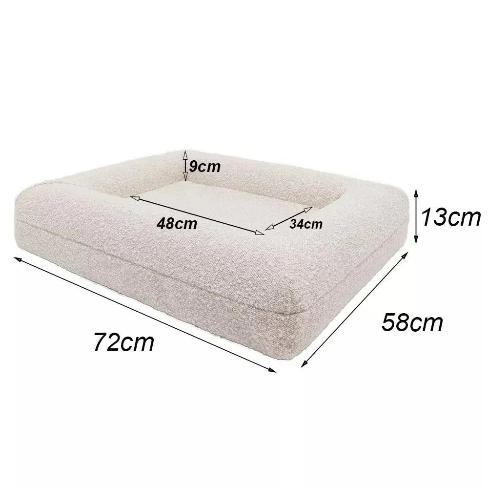 Measurement chart of a Dog Mattress with dimensions labeled