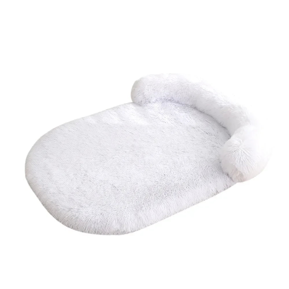 Lit Orthopédique Chien - Polaire Corail - Oreiller Intégré 11cm