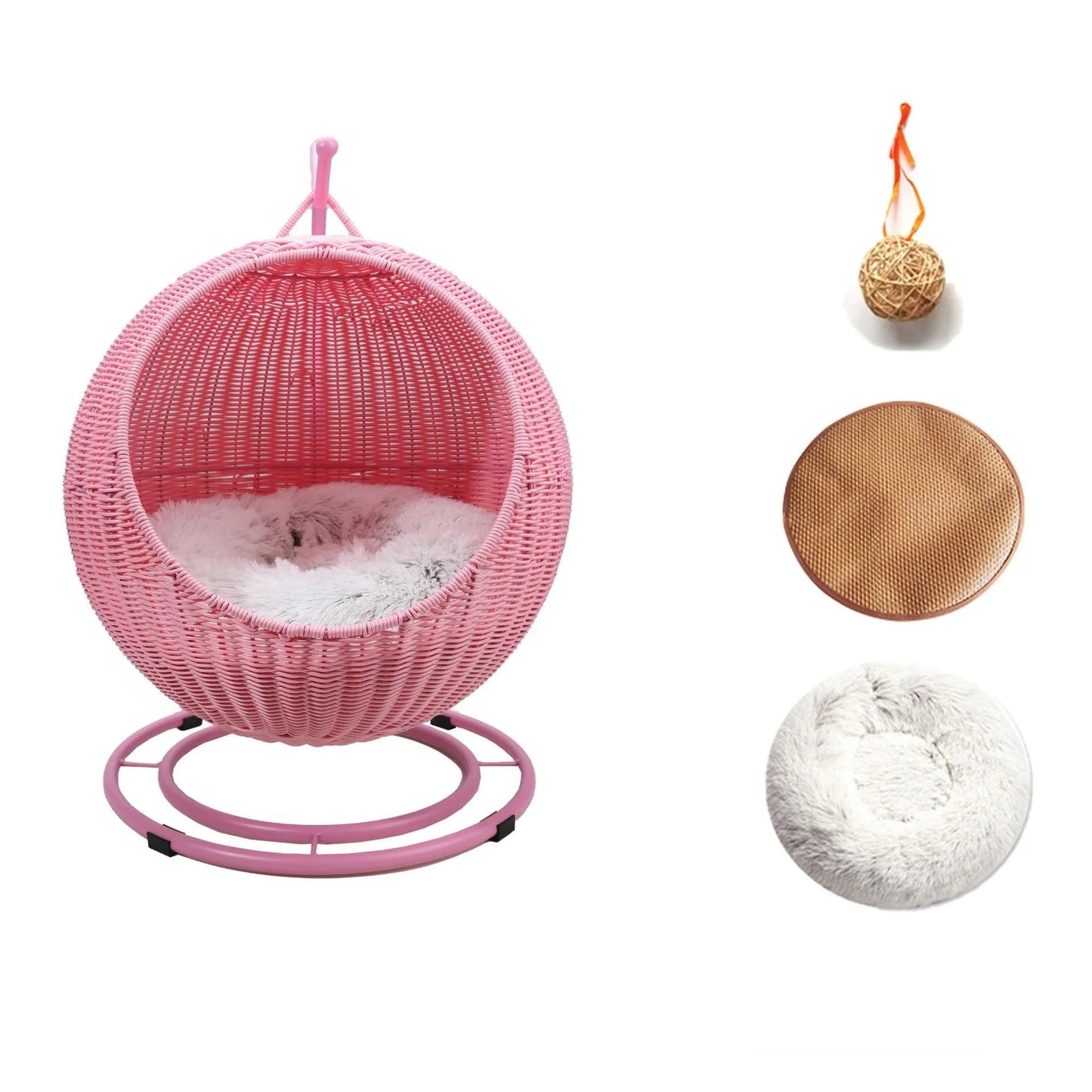 Panier Rotin Suspendu Chat Chien - 4 Saisons - Rafraîchissant Été