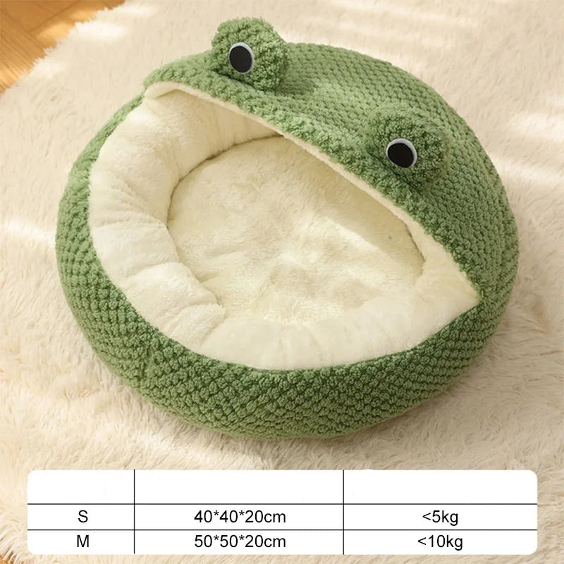Panier Grenouille Chat Chien - Velours Côtelé - Capuche Semi-Fermée