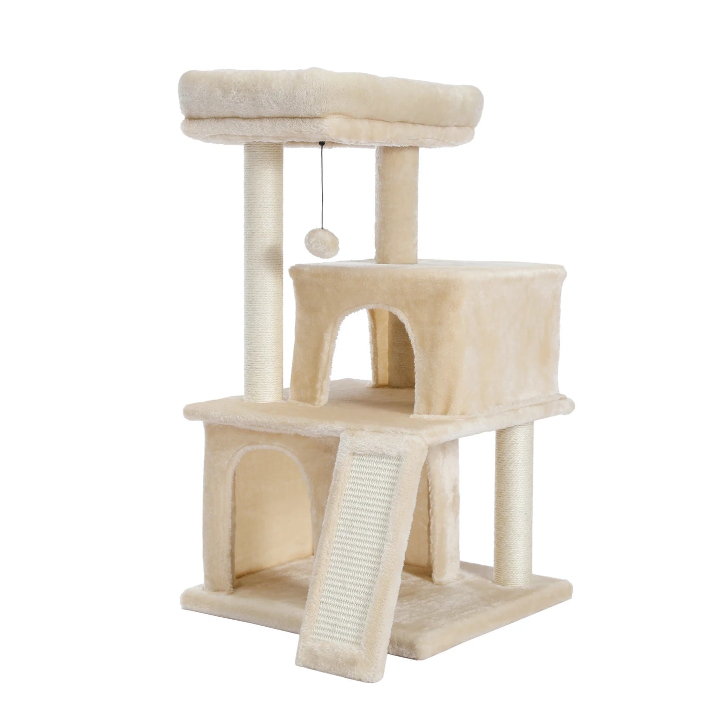 Arbre à Chat avec Tronc d'Arbre 93cm - Double Condos - Sisal Naturel