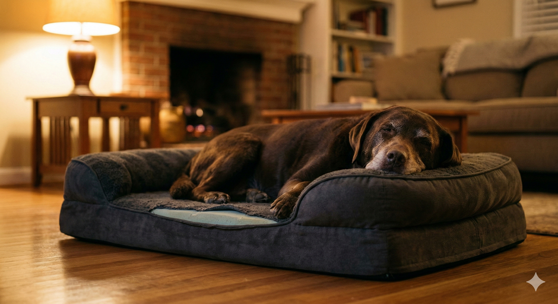 Mon chien gémit en se couchant : 5 causes et ce que votre couchage a à voir avec ça