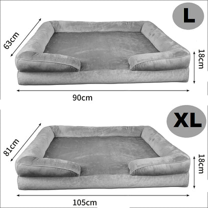 Panier Orthopédique XXL Chien - 3 Bords Relevés - Flanelle Premium