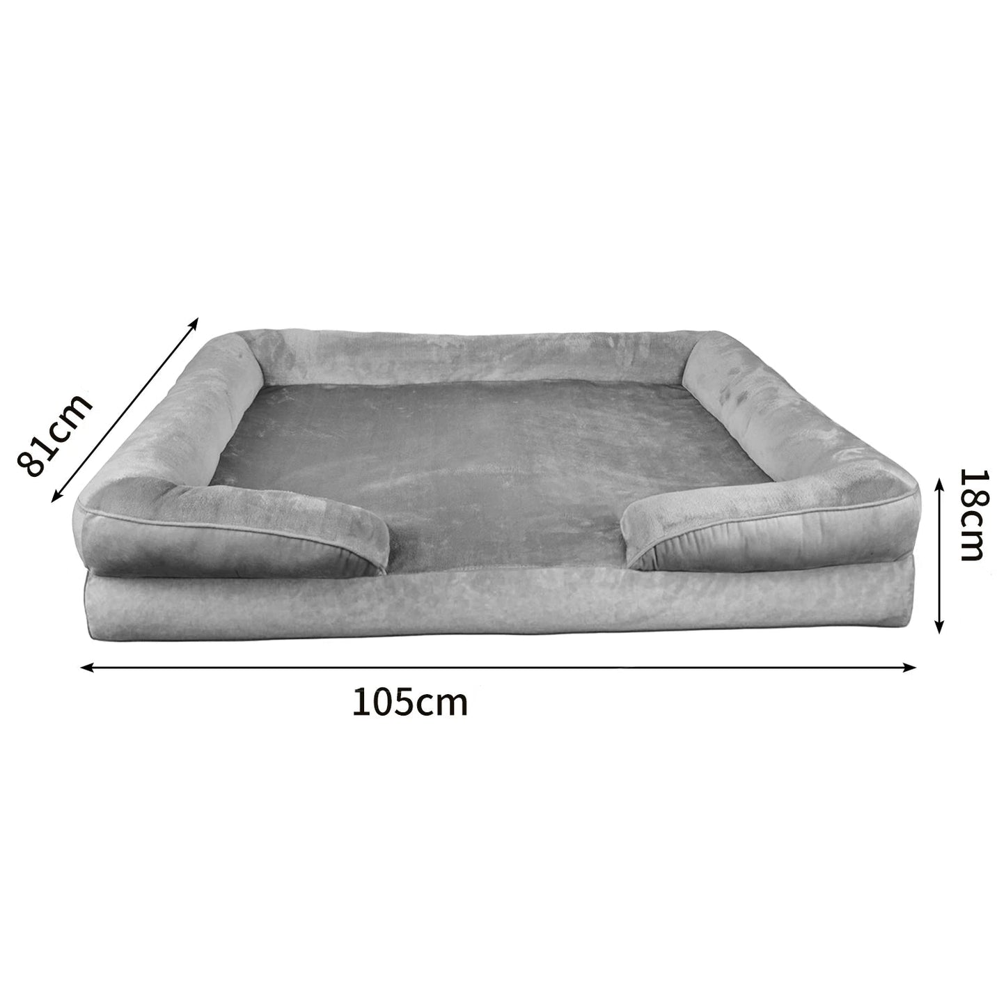 Panier Orthopédique XXL Chien - 3 Bords Relevés - Flanelle Premium