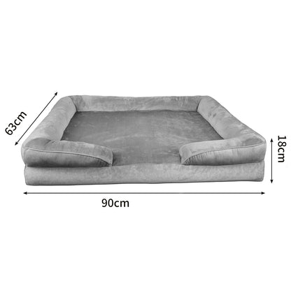 Panier Orthopédique XXL Chien - 3 Bords Relevés - Flanelle Premium
