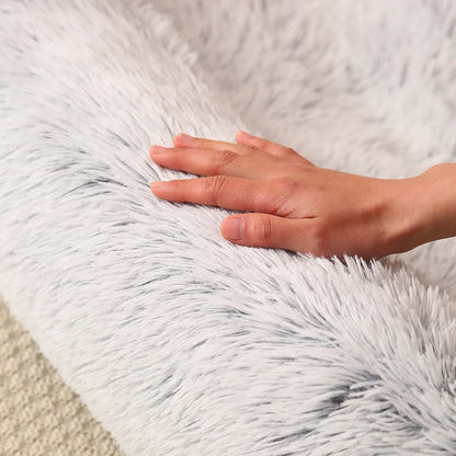 Canapé Coussin Chien Chat - Velours Gris - Mousse Confort