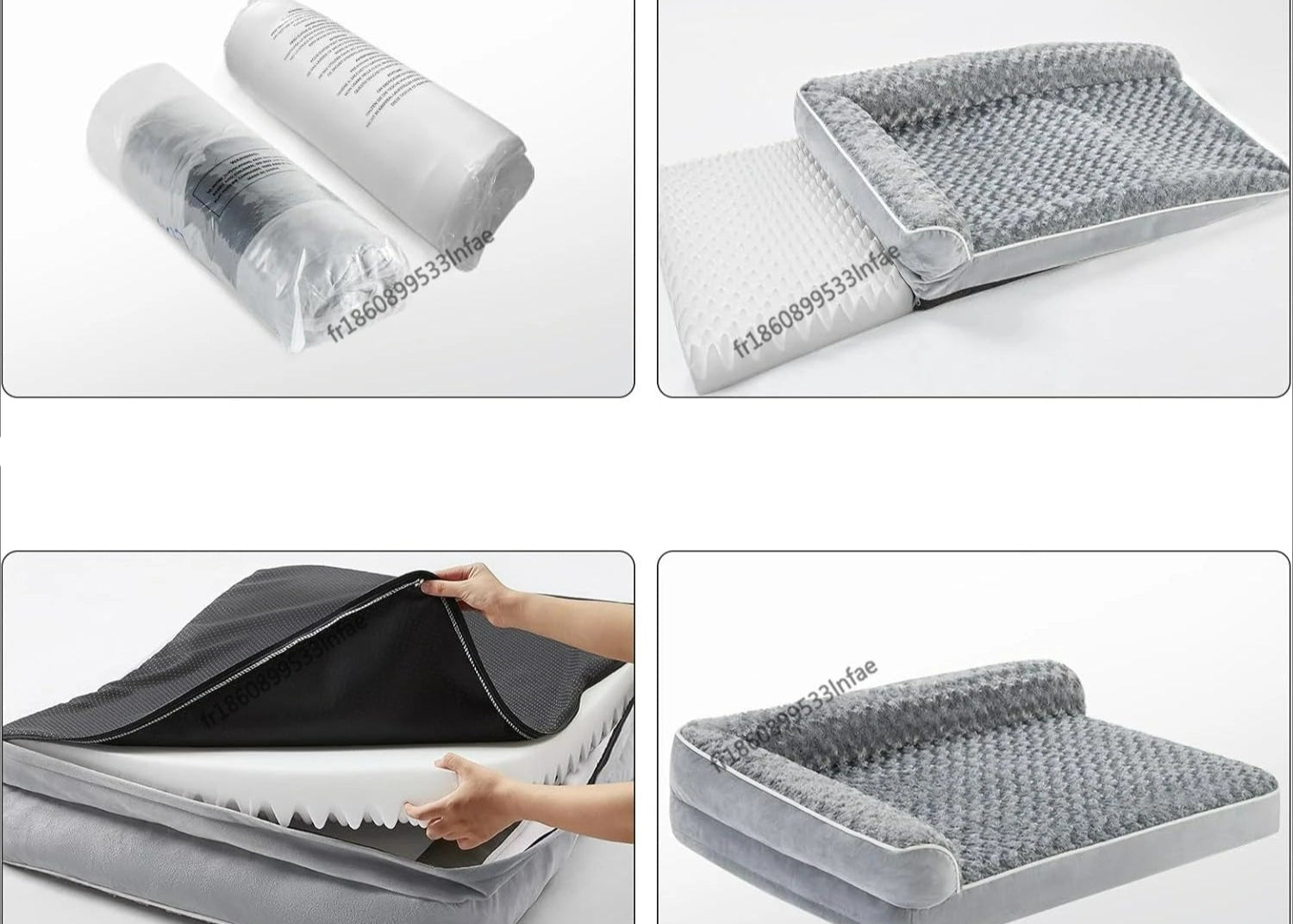 Step-by-step guide on how to install a sofa-style bed with images and text.