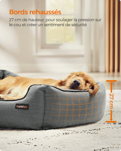 Panier Chien Bords Relevés - Housse Lavable Amovible - Antidérapant XL
