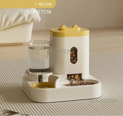 Distributeur Automatique Croquettes et Eau pour Chien et Chat - Double Gamelle Sans Électricité