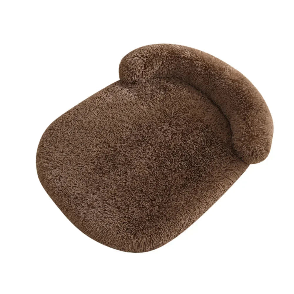 Lit Orthopédique Chien - Polaire Corail - Oreiller Intégré 11cm