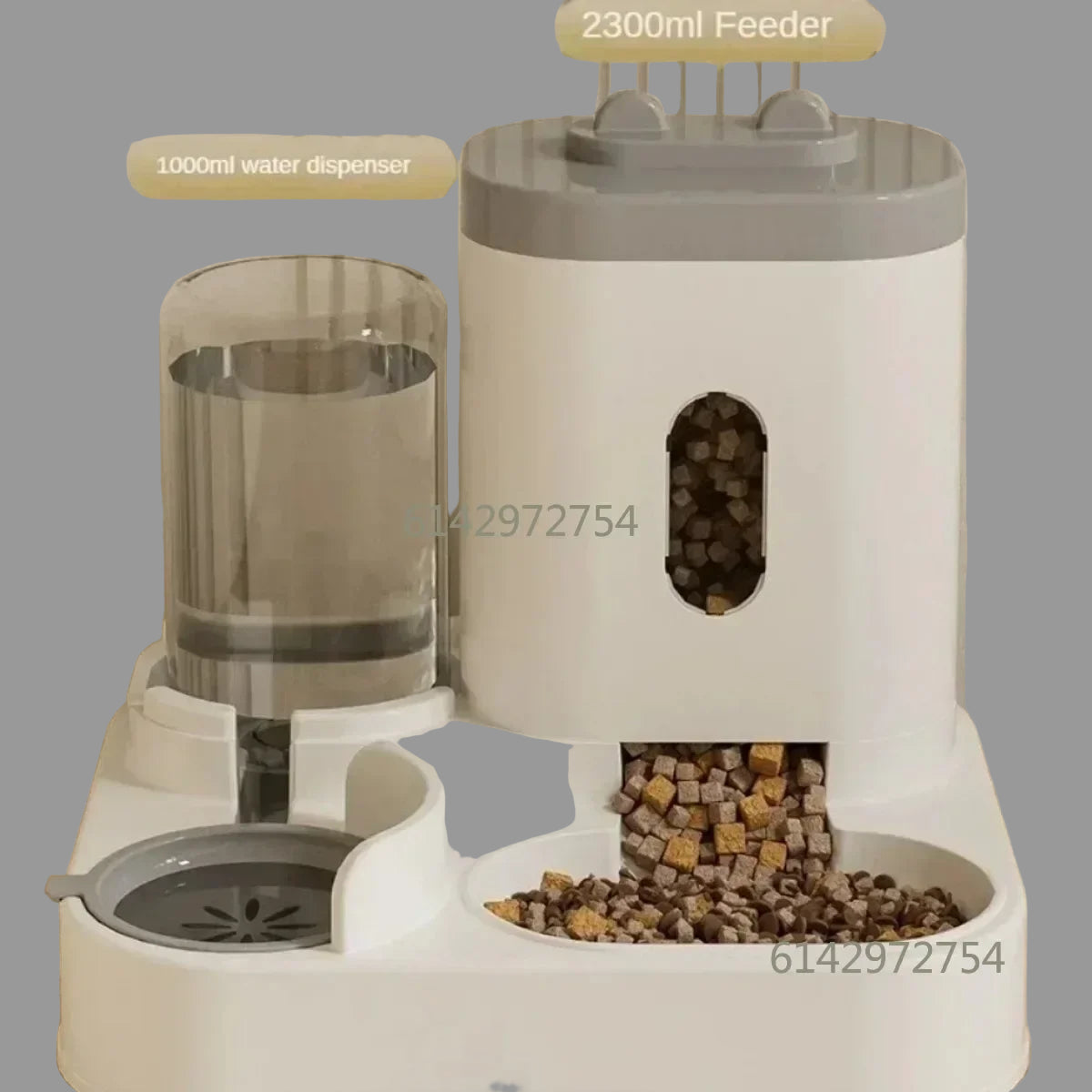 Distributeur Automatique Croquettes et Eau pour Chien et Chat - Double Gamelle Sans Électricité