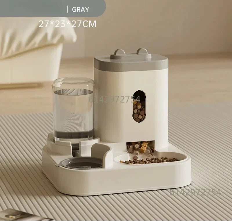 Distributeur Automatique Croquettes et Eau pour Chien et Chat - Double Gamelle Sans Électricité