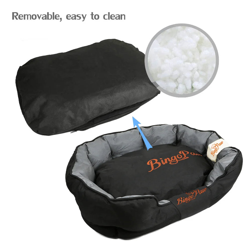 Black Waterproof Orthopedic Dog Mattress with removable cover.