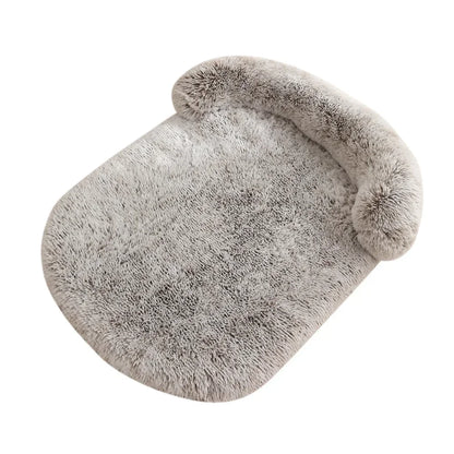 Lit Orthopédique Chien - Polaire Corail - Oreiller Intégré 11cm