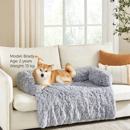 Canapé Coussin Chien Chat - Velours Gris - Mousse Confort