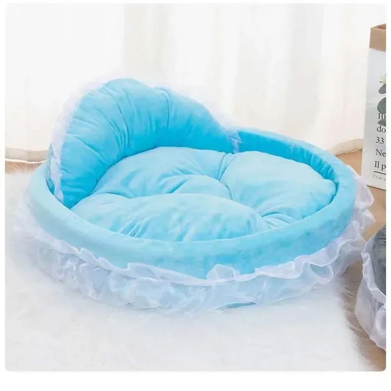 Panier Princesse Chien - Nœuds Roses - Dentelle Fantasy