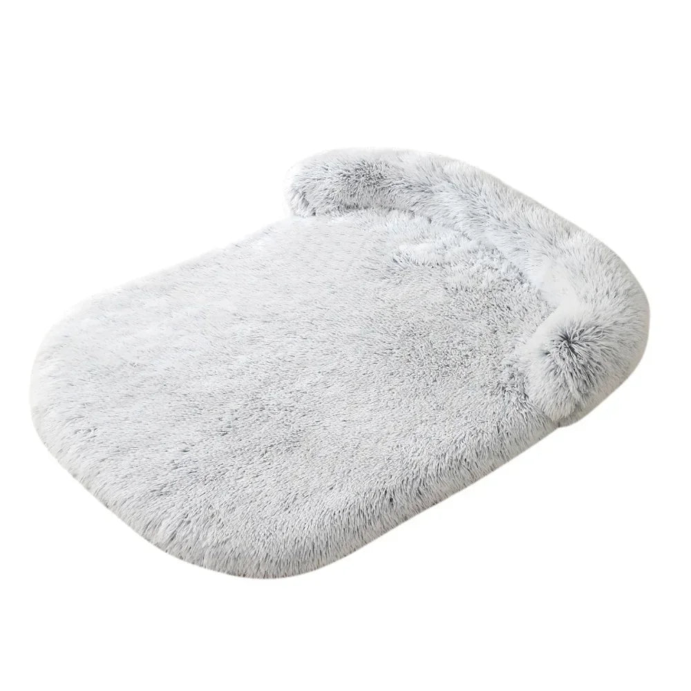 Lit Orthopédique Chien - Polaire Corail - Oreiller Intégré 11cm