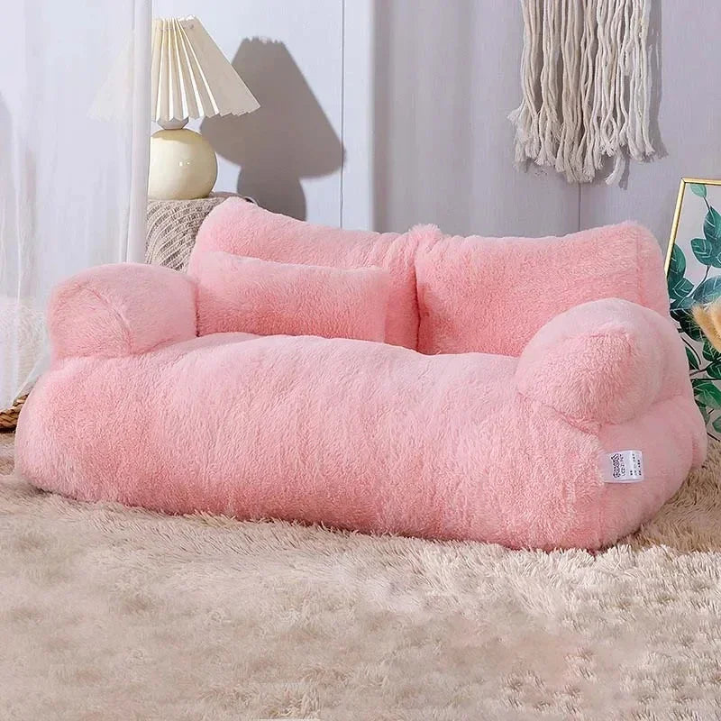 Panier Douillet Chat - Canapé Plush - Coussin Intégré - 4 Couleurs