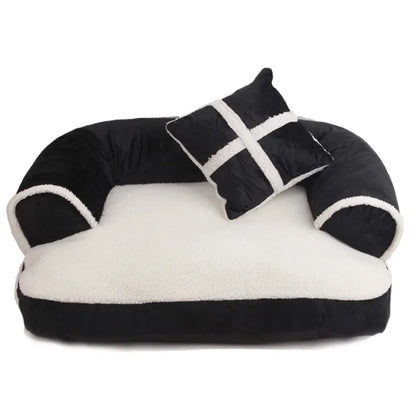 Panier Style Anglais Classique Chien Chat - Polaire Corail - Rayures