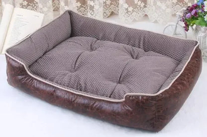 Panier Cuir Luxe Chien - Imperméable - Matelas Amovible - 5 Tailles