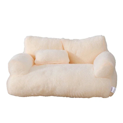 Panier Douillet Chat - Canapé Plush - Coussin Intégré - 4 Couleurs