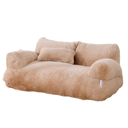Panier Douillet Chat - Canapé Plush - Coussin Intégré - 4 Couleurs