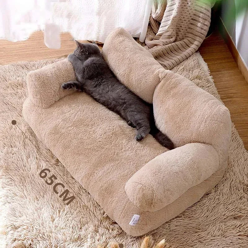 Panier Douillet Chat - Canapé Plush - Coussin Intégré - 4 Couleurs