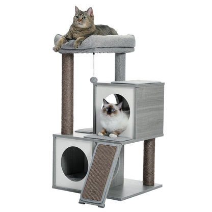 Arbre à Chat avec Tronc d'Arbre 93cm - Double Condos - Sisal Naturel