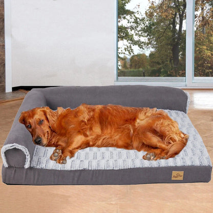 Panier Orthopédique XXL Chien - 2-en-1 Été/Hiver - Forme Canapé