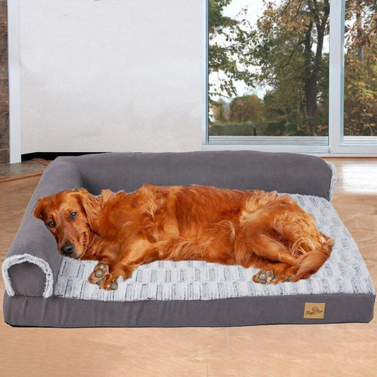 Panier Orthopédique XXL Chien - 2-en-1 Été/Hiver - Forme Canapé