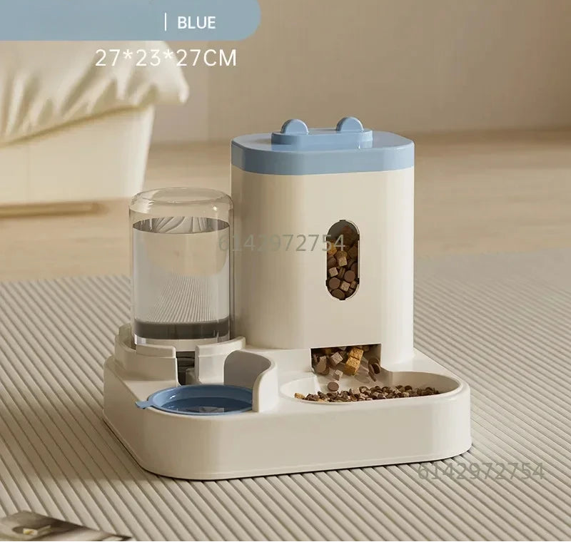 Distributeur Automatique Croquettes et Eau pour Chien et Chat - Double Gamelle Sans Électricité