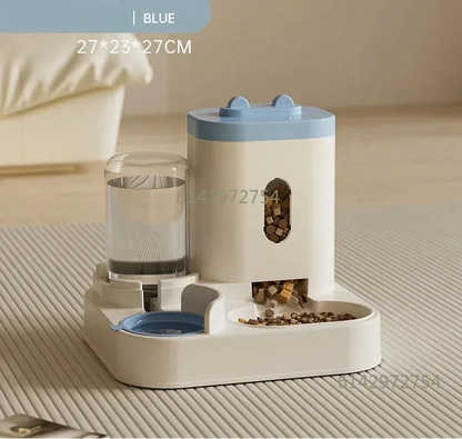 Distributeur Automatique Croquettes et Eau pour Chien et Chat - Double Gamelle Sans Électricité