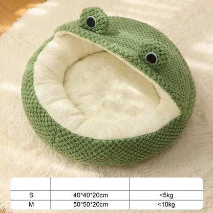 Panier Grenouille Chat Chien - Velours Côtelé - Capuche Semi-Fermée