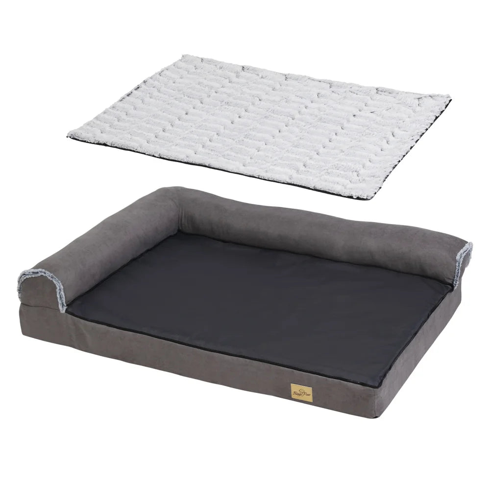 Panier Orthopédique XXL Chien - 2-en-1 Été/Hiver - Forme Canapé
